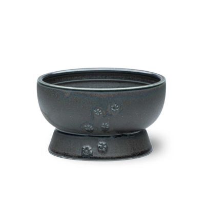 猫用　脚付ウォーターボウル　日本製　ブラック&lt;br&gt;&lt;p style=&quot;font-size:75%;&quot;&gt;日本の水と土で作った猫のための器&lt;/p&gt;