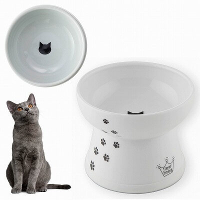 ＜猫壱＞猫用食器　脚付食器　ハッピーダイニング　脚付フードボウル L　商品仕様1