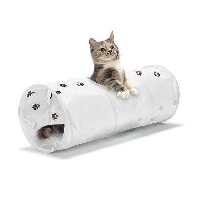 ＜猫壱＞猫用おもちゃ　キャットトンネル　ホワイト　メイン画像