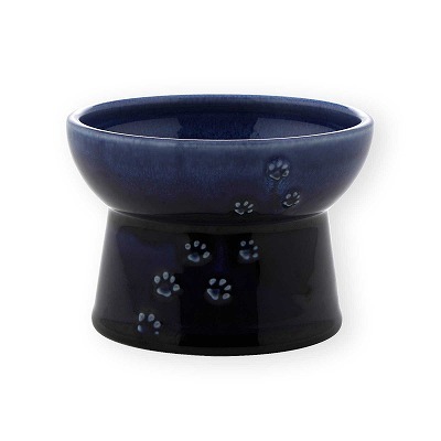 猫用 脚付フードボウル 日本製 ブルー日本の水と土で作った猫の