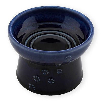 猫用 脚付フードボウル 日本製 ブルー日本の水と土で作った猫のための