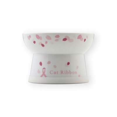 ＜猫壱＞猫用食器　脚付食器　ハッピーダイニング　脚付フードボウル Sakura Cat Ribbon 2024　商品画像3