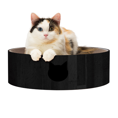 ＜猫壱＞爪とぎ　ダンボール爪とぎ　バリバリボウル　ブラック　メイン画像