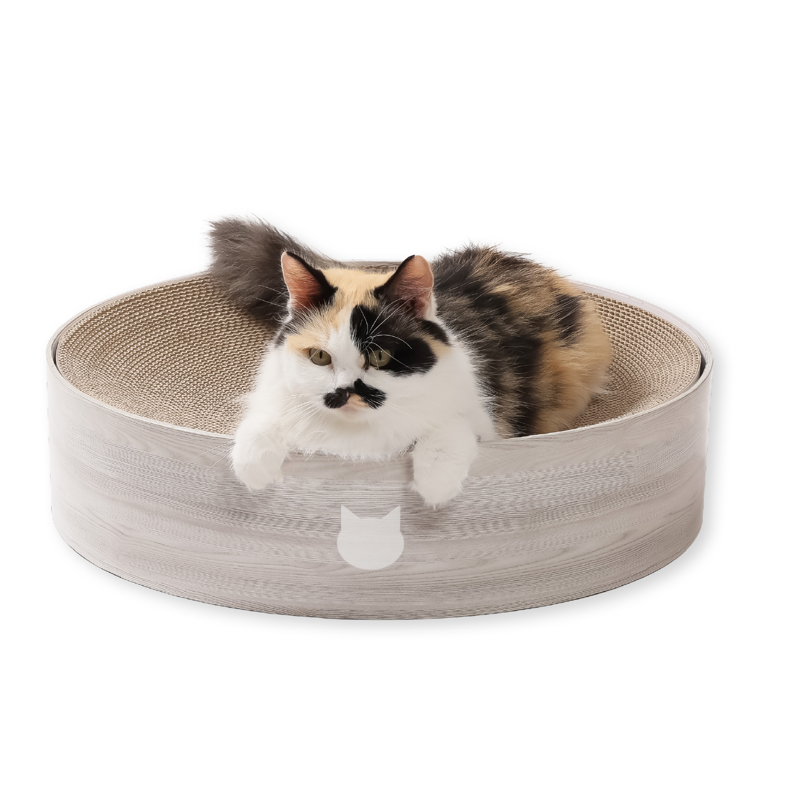 ＜猫壱＞爪とぎ　ダンボール爪とぎ　バリバリボウルXL ナチュラル
