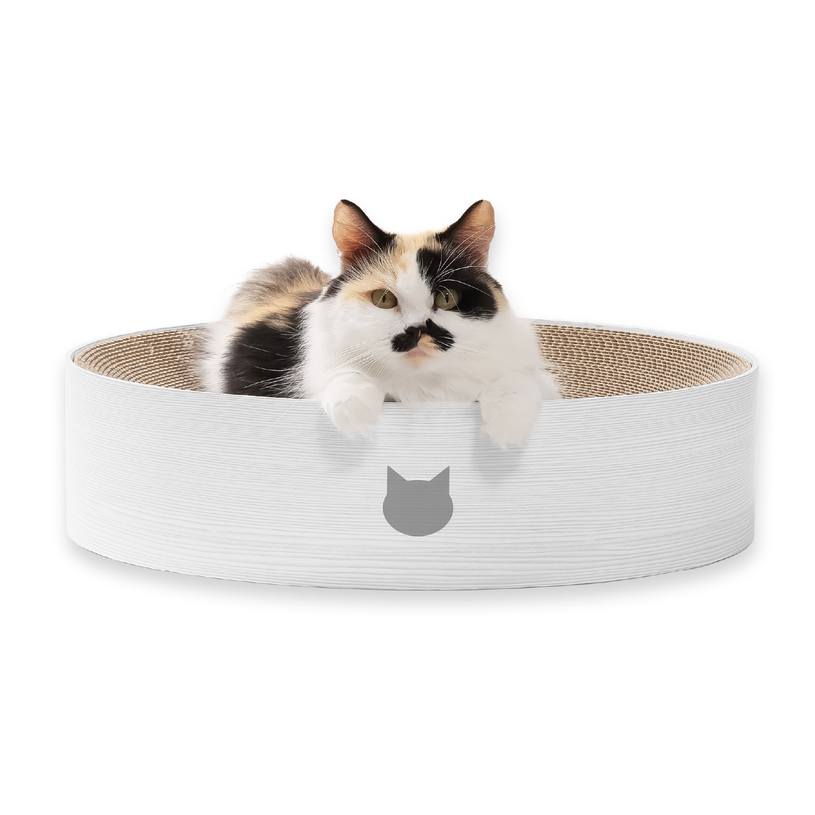 ＜猫壱＞爪とぎ　ダンボール爪とぎ　バリバリボウルXL ナチュラル