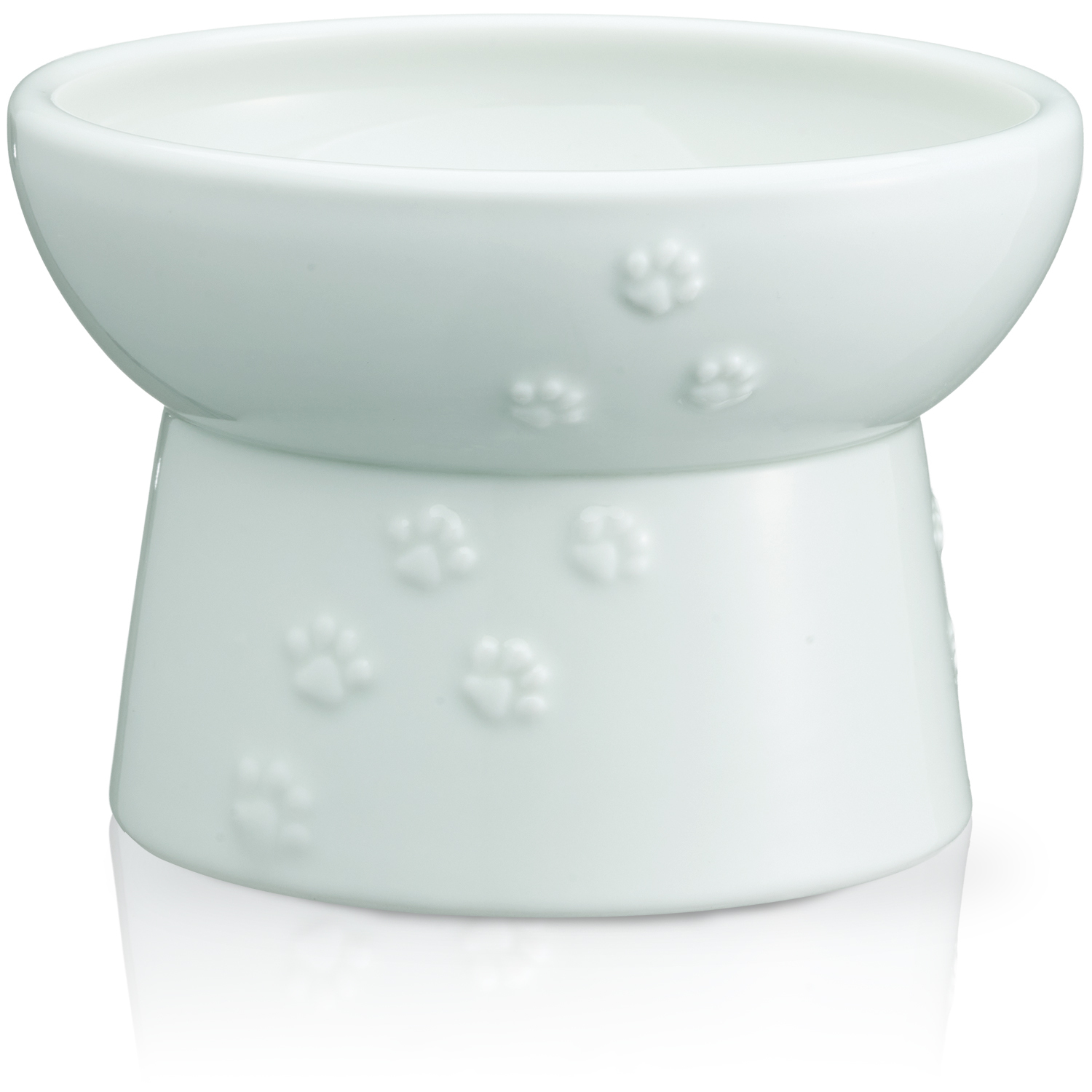 ＜猫壱＞猫用　脚付フードボウル　日本製　ペールグリーン　メイン画像