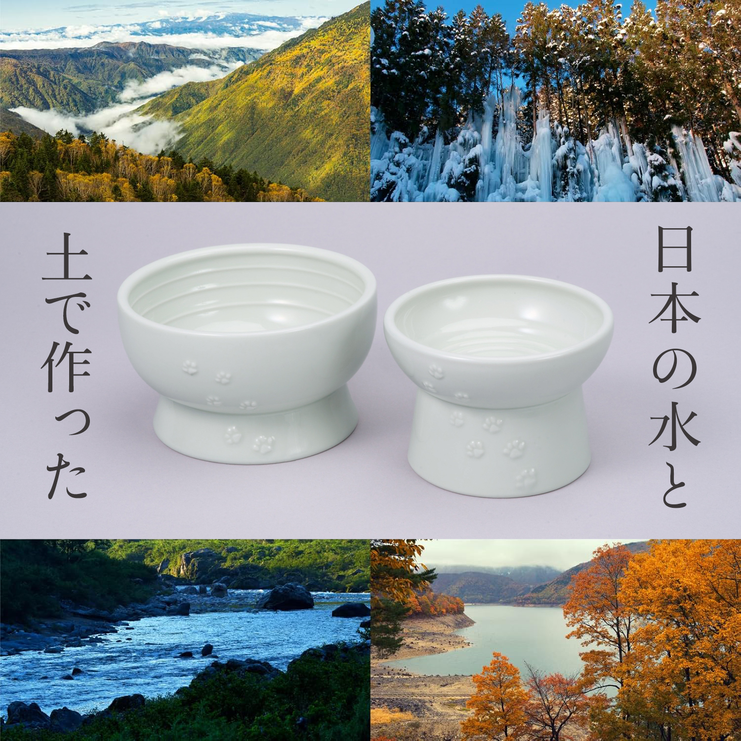 ＜猫壱＞猫用　脚付フードボウル　日本製　ピンク　猫入り