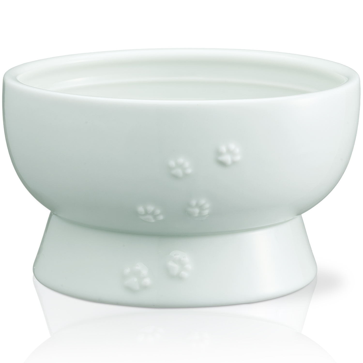 ＜猫壱＞猫用　脚付ウォーターボウル　日本製　ペールグリーン　メイン画像